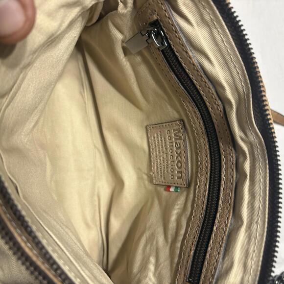 Maxon Collection Purse  Tan  Leather Crossbody Made in  Italy Classic - Picture 12 of 16